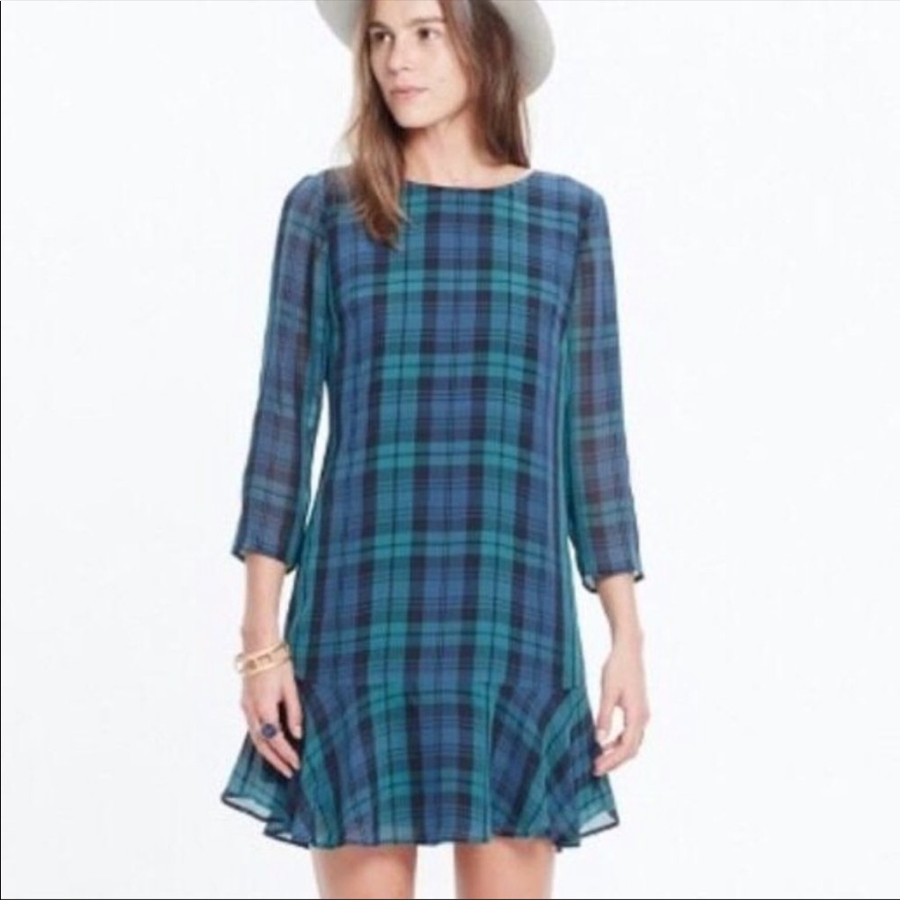 Madewell Silk Plaid Dress